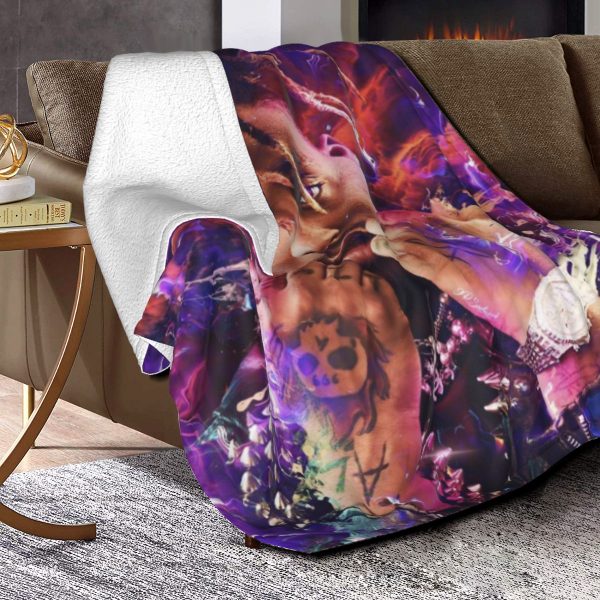 Juice WRLD hip hop singer printed blanket sheets flannel throw blanket bed and sofa blanket newborn 2 - Juice Wrld Store