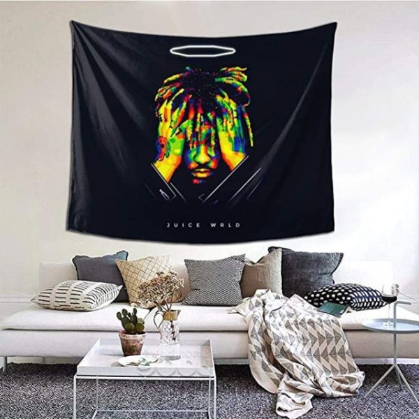 Juice Wrld 999 Tapestry Wall Hanging Colorful Fashion Rapper Wall Blanket Interior Decoration Bedroom Dormitory - Juice Wrld Store