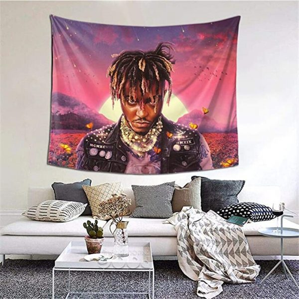 Juice Wrld Tapestry Wall Hanging Rap Wall Tapestry Decorative Blankets for Bedroom Living Room Dorm Home - Juice Wrld Store