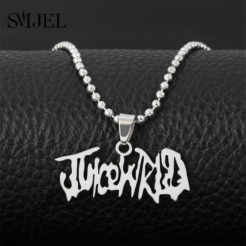 2022 JUICE Wrld Pendant Necklace Singer Rapper Letter Name Chain Stainless Steel Necklace Fans Memorial Jewelry - Juice Wrld Store